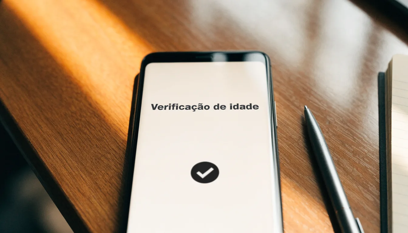 Uma folha de licença em papel com um selo vermelho, pousada numa secretária de madeira ao lado de uma caneta